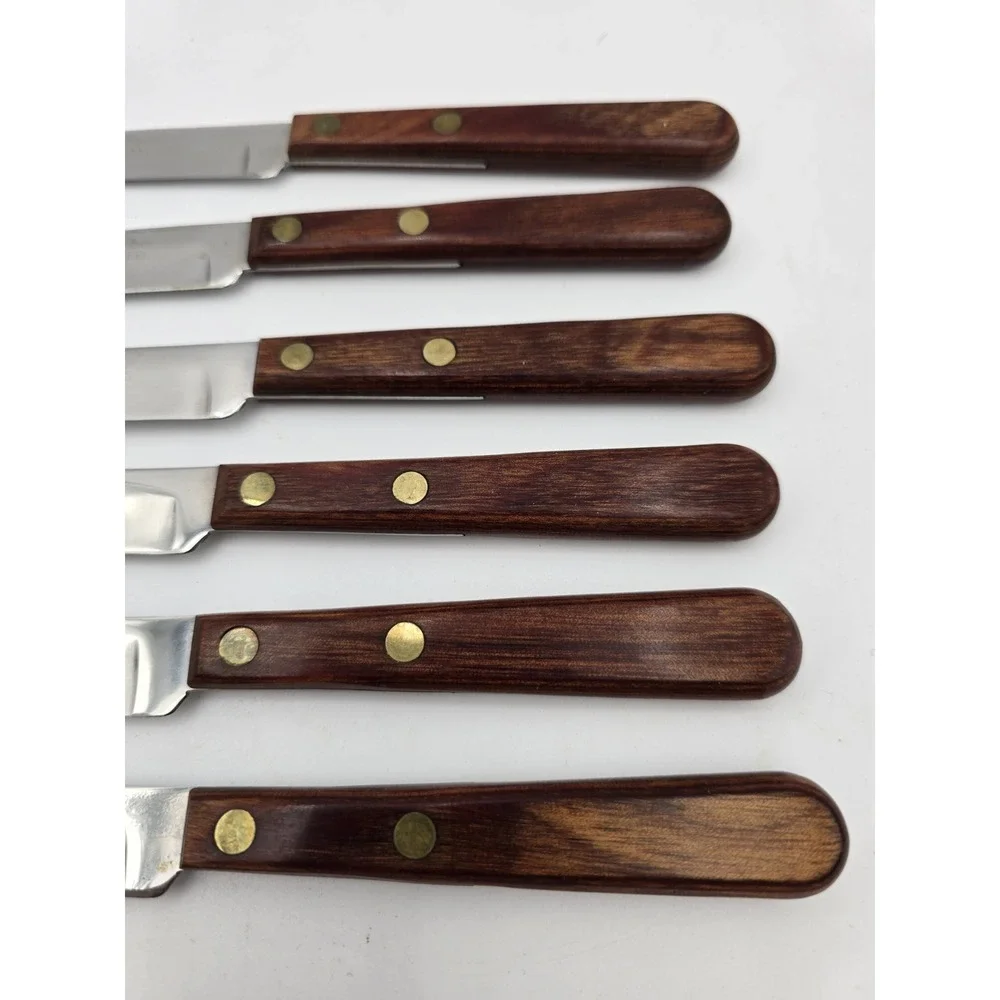 Vintage Kutmaster‎ Steak Knives Set Of 6 Wooden Holder W/box Candlelight 1 AS-IS